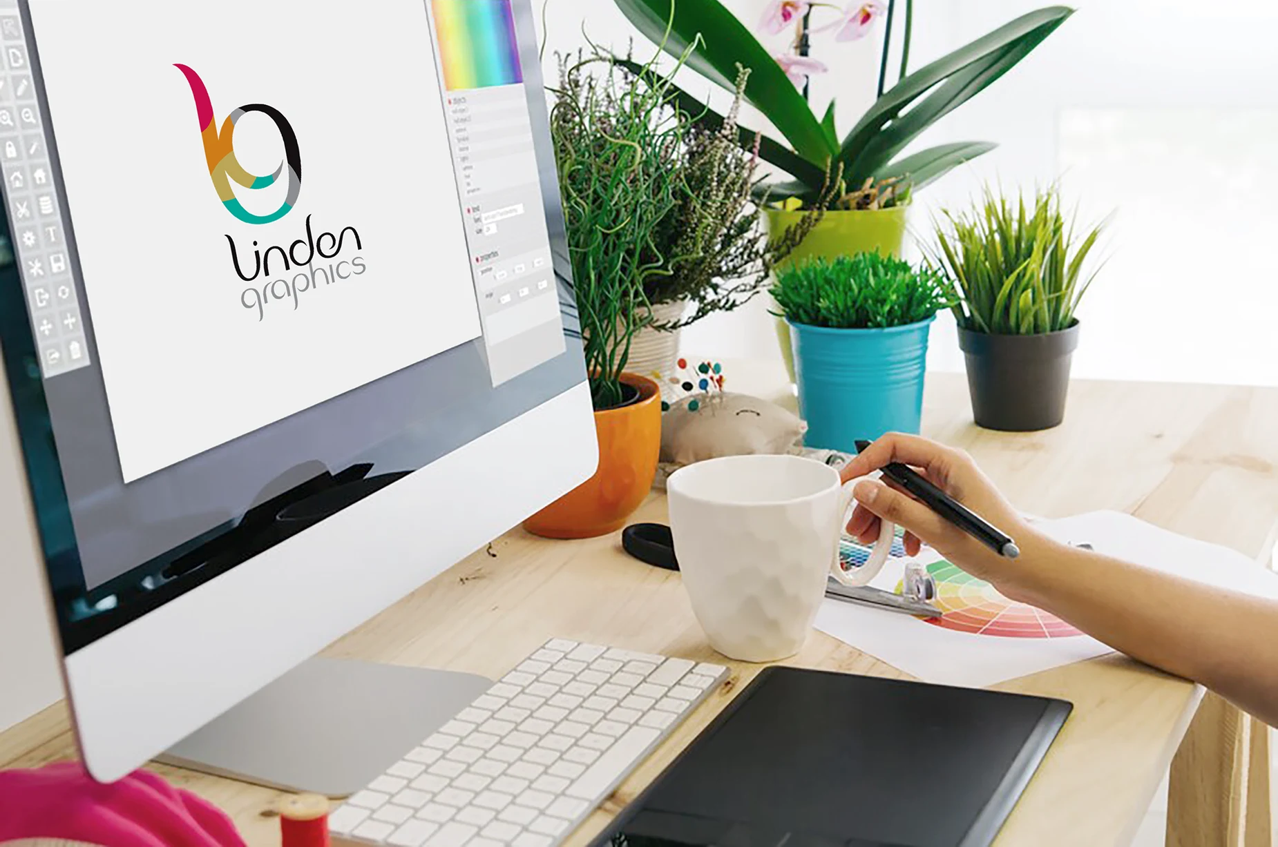 photograph of graphic design studio